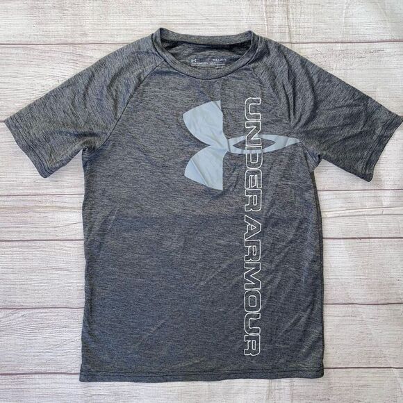 Under Armour loose fit heat gear youth boys L short sleeve t-shirt grey - Picture 1 of 3